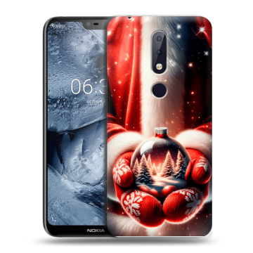 Силиконовый чехол на Nokia 6.1 Plus с принтом Новый год Силиконовый чехол на Nokia 6.1 Plus с принтом Новый год