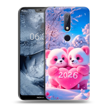 Силиконовый чехол на Nokia 6.1 Plus с принтом Новый год Силиконовый чехол на Nokia 6.1 Plus с принтом Новый год