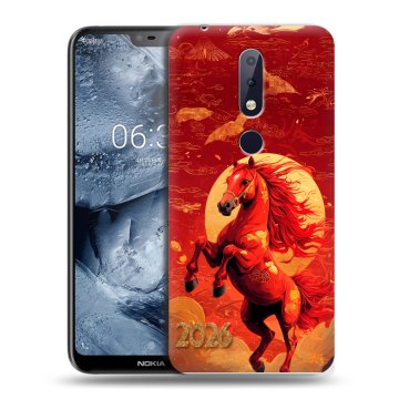 Силиконовый чехол на Nokia 6.1 Plus с принтом Новый год Силиконовый чехол на Nokia 6.1 Plus с принтом Новый год