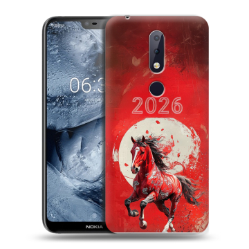 Силиконовый чехол на Nokia 6.1 Plus с принтом Новый год Силиконовый чехол на Nokia 6.1 Plus с принтом Новый год