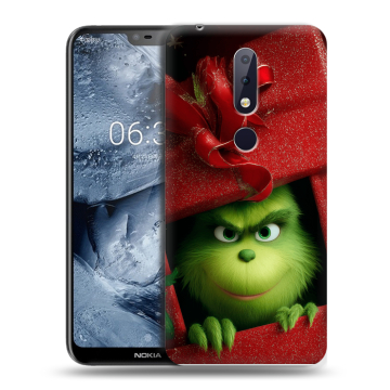 Силиконовый чехол на Nokia 6.1 Plus с принтом Новый год Силиконовый чехол на Nokia 6.1 Plus с принтом Новый год