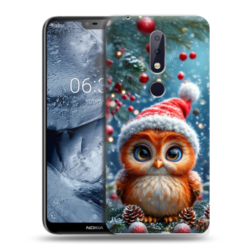 Силиконовый чехол на Nokia 6.1 Plus с принтом Новый год Силиконовый чехол на Nokia 6.1 Plus с принтом Новый год