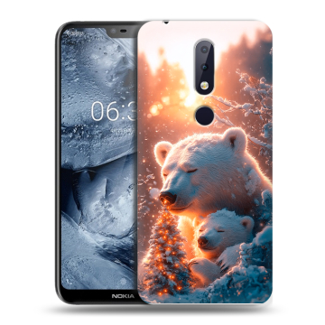 Силиконовый чехол на Nokia 6.1 Plus с принтом Новый год Силиконовый чехол на Nokia 6.1 Plus с принтом Новый год
