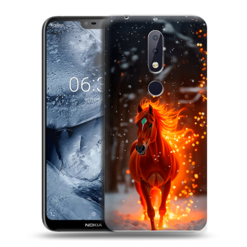 Силиконовый чехол на Nokia 6.1 Plus с принтом Новый год Силиконовый чехол на Nokia 6.1 Plus с принтом Новый год
