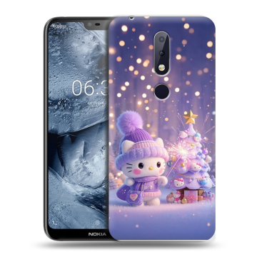 Силиконовый чехол на Nokia 6.1 Plus с принтом Новый год Силиконовый чехол на Nokia 6.1 Plus с принтом Новый год