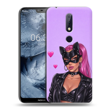 Силиконовый чехол на Nokia 6.1 Plus с принтом женский Силиконовый чехол на Nokia 6.1 Plus с принтом женский