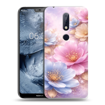 Силиконовый чехол на Nokia 6.1 Plus с принтом женский