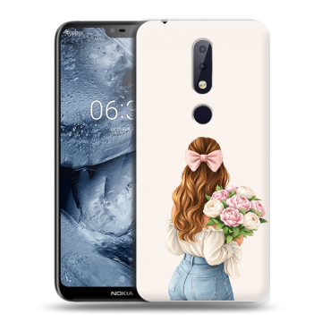 Силиконовый чехол на Nokia 6.1 Plus с принтом женский