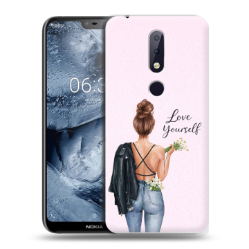 Силиконовый чехол на Nokia 6.1 Plus с принтом женский