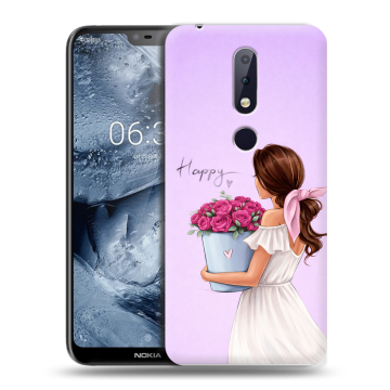 Силиконовый чехол на Nokia 6.1 Plus с принтом женский