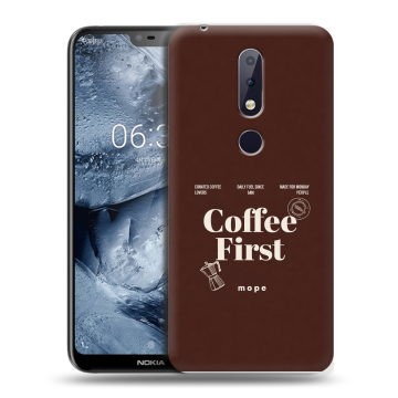 Силиконовый чехол на Nokia 6.1 Plus с принтом женский
