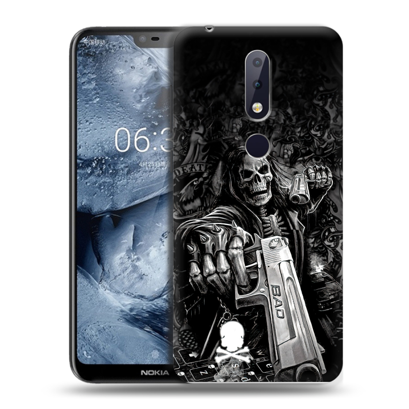 Силиконовый чехол на Nokia 6.1 Plus с принтом Скелет Силиконовый чехол на Nokia 6.1 Plus с принтом Скелет