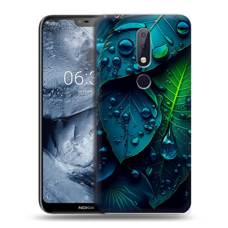 Силиконовый чехол на Nokia 6.1 Plus с принтом Листья Силиконовый чехол на Nokia 6.1 Plus с принтом Листья