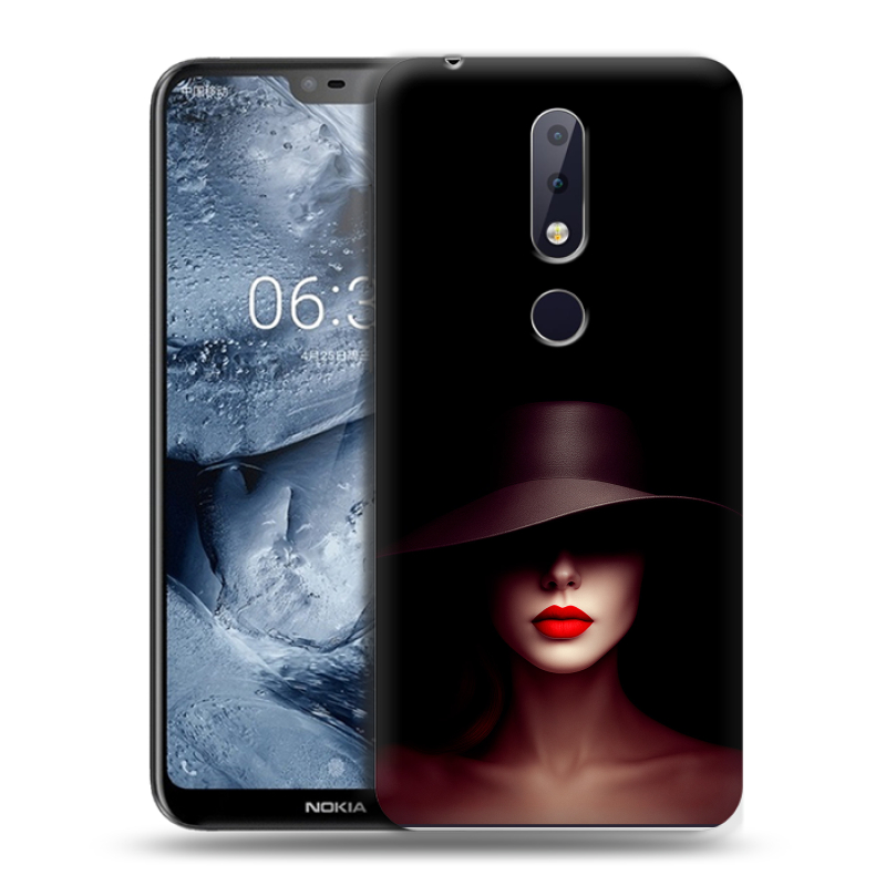 Силиконовый чехол на Nokia 6.1 Plus с принтом Девушка в шляпе Силиконовый чехол на Nokia 6.1 Plus с принтом Девушка в шляпе
