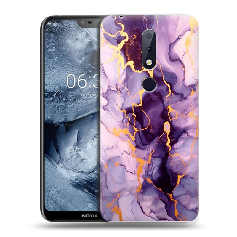 Силиконовый чехол на Nokia 6.1 Plus с принтом Мрамор Силиконовый чехол на Nokia 6.1 Plus с принтом Мрамор