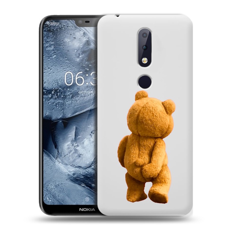 Силиконовый чехол на Nokia 6.1 Plus с принтом Медведь Силиконовый чехол на Nokia 6.1 Plus с принтом Медведь
