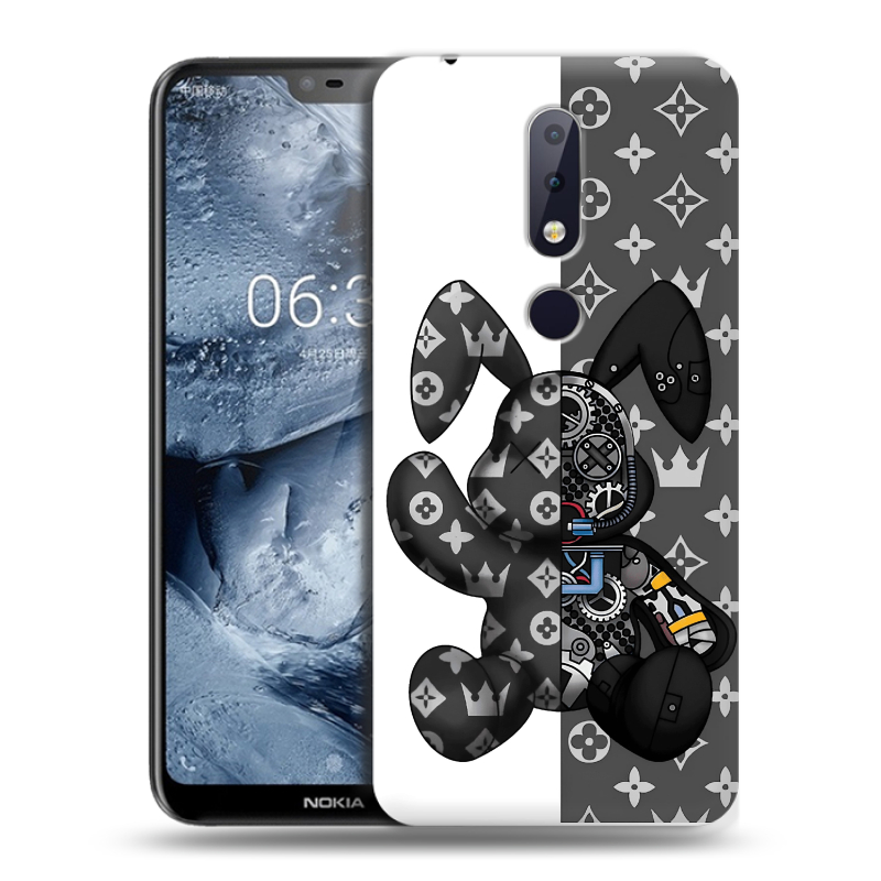 Силиконовый чехол на Nokia 6.1 Plus с принтом Луи робот Силиконовый чехол на Nokia 6.1 Plus с принтом Луи робот