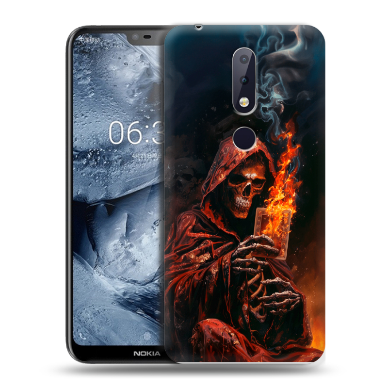 Силиконовый чехол на Nokia 6.1 Plus с принтом Скелет и карты Силиконовый чехол на Nokia 6.1 Plus с принтом Скелет и карты