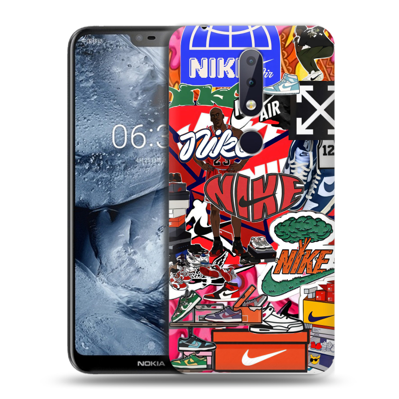 Силиконовый чехол на Nokia 6.1 Plus с принтом Найк Nike яркий Силиконовый чехол на Nokia 6.1 Plus с принтом Найк Nike яркий