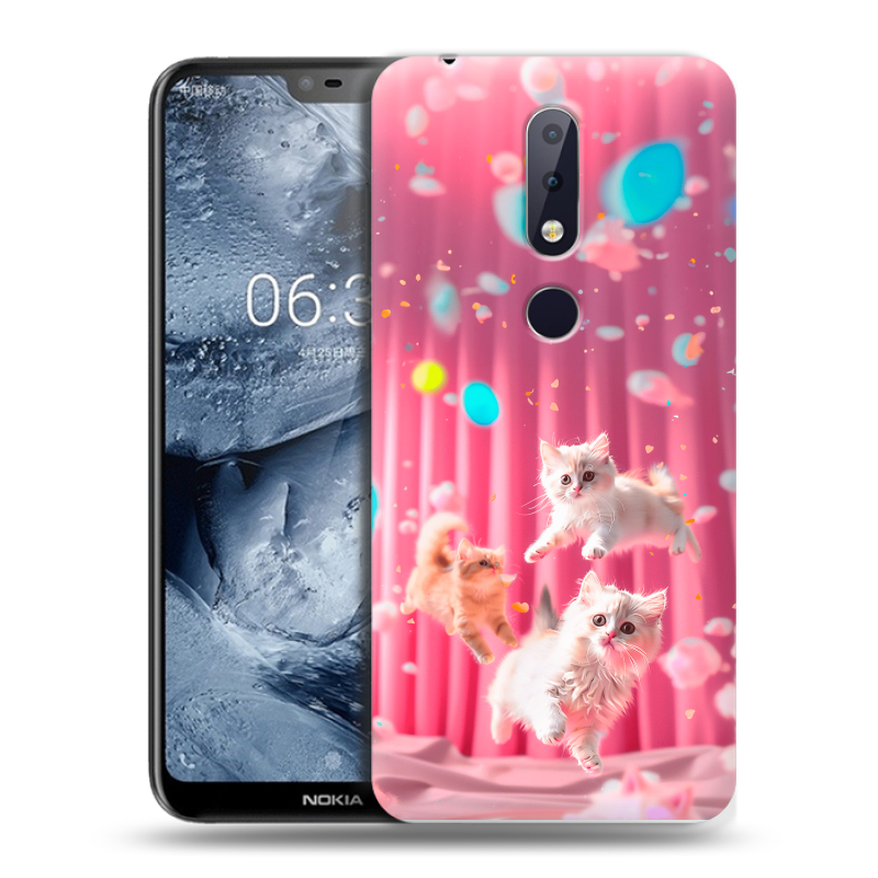 Силиконовый чехол на Nokia 6.1 Plus с принтом милые котики Силиконовый чехол на Nokia 6.1 Plus с принтом милые котики
