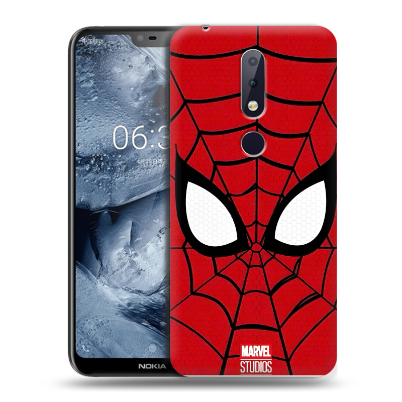 Силиконовый чехол на Nokia 6.1 Plus с принтом человек паук spiderman Силиконовый чехол на Nokia 6.1 Plus с принтом человек паук spiderman