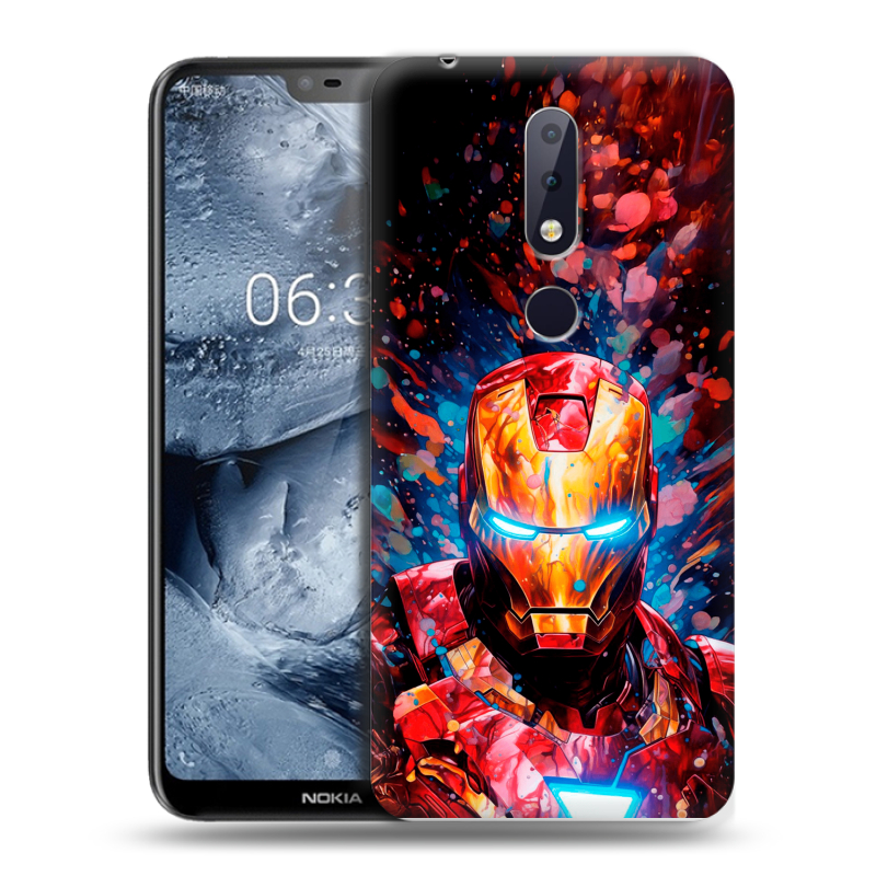 Силиконовый чехол на Nokia 6.1 Plus с принтом Железный человек Ironman Силиконовый чехол на Nokia 6.1 Plus с принтом Железный человек Ironman
