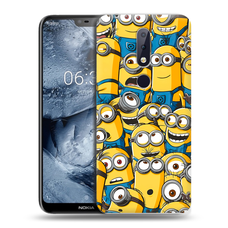 Силиконовый чехол на Nokia 6.1 Plus с принтом Миньоны Силиконовый чехол на Nokia 6.1 Plus с принтом Миньоны