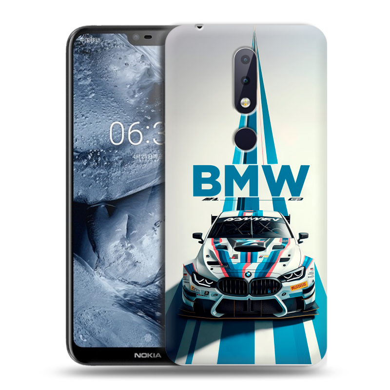 Силиконовый чехол на Nokia 6.1 Plus с принтом БМВ BMW Силиконовый чехол на Nokia 6.1 Plus с принтом БМВ BMW