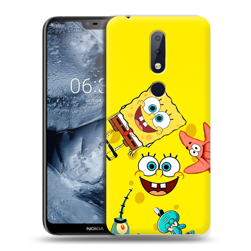 Силиконовый чехол на Nokia 6.1 Plus с принтом Спанч боб Спанчбоб Силиконовый чехол на Nokia 6.1 Plus с принтом Спанч боб Спанчбоб