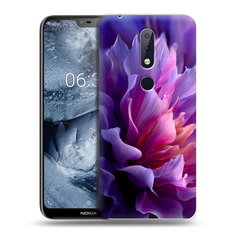 Силиконовый чехол на Nokia 6.1 Plus с принтом женский цветы Силиконовый чехол на Nokia 6.1 Plus с принтом женский цветы