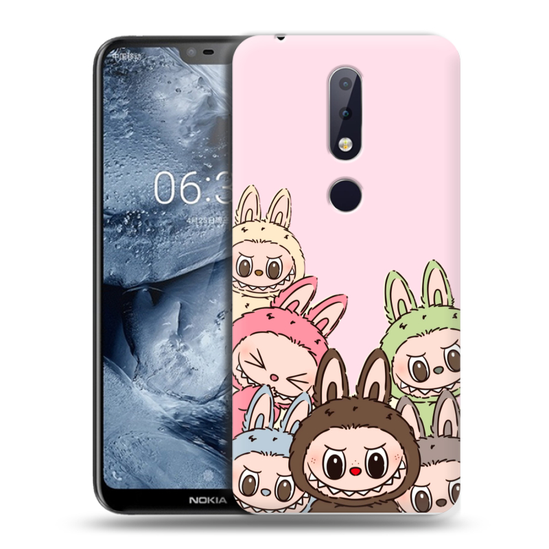 Силиконовый чехол на Nokia 6.1 Plus с принтом Лабубу Силиконовый чехол на Nokia 6.1 Plus с принтом Лабубу