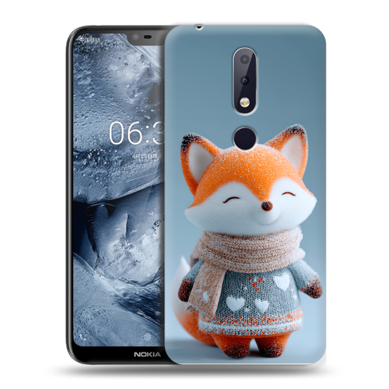 Силиконовый чехол на Nokia 6.1 Plus с принтом Лиса Силиконовый чехол на Nokia 6.1 Plus с принтом Лиса