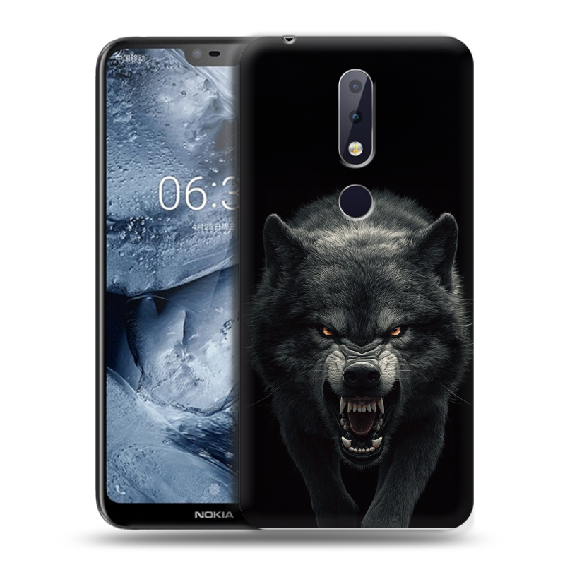 Силиконовый чехол на Nokia 6.1 Plus с принтом Волк Силиконовый чехол на Nokia 6.1 Plus с принтом Волк