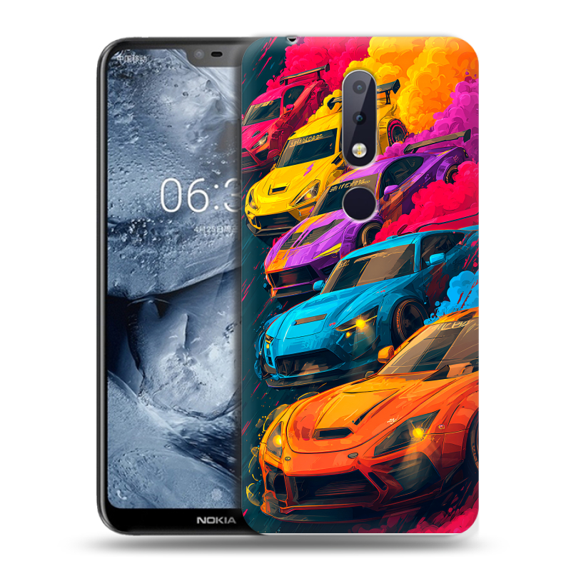 Силиконовый чехол на Nokia 6.1 Plus с принтом Тачки Силиконовый чехол на Nokia 6.1 Plus с принтом Тачки