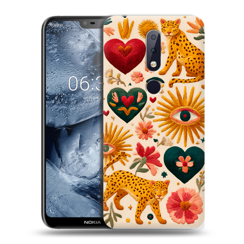 Силиконовый чехол на Nokia 6.1 Plus с принтом Модный принт Силиконовый чехол на Nokia 6.1 Plus с принтом Модный принт