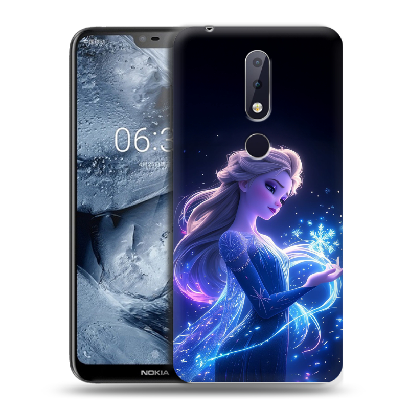 Силиконовый чехол на Nokia 6.1 Plus с принтом Холодное сердце Frozen Силиконовый чехол на Nokia 6.1 Plus с принтом Холодное сердце Frozen