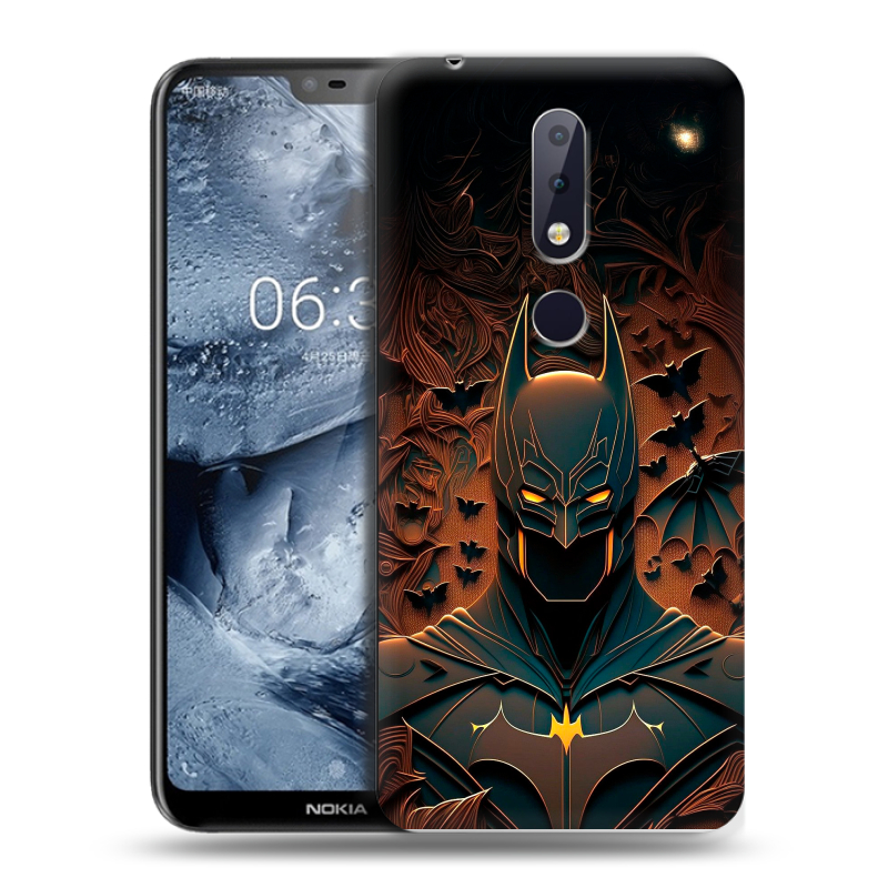 Силиконовый чехол на Nokia 6.1 Plus с принтом Batman Бэтмен Силиконовый чехол на Nokia 6.1 Plus с принтом Batman Бэтмен