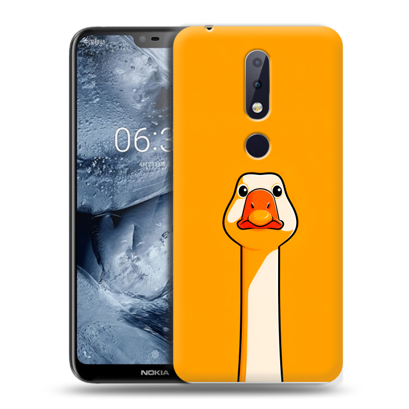 Силиконовый чехол на Nokia 6.1 Plus с принтом Смешная утка Силиконовый чехол на Nokia 6.1 Plus с принтом Смешная утка