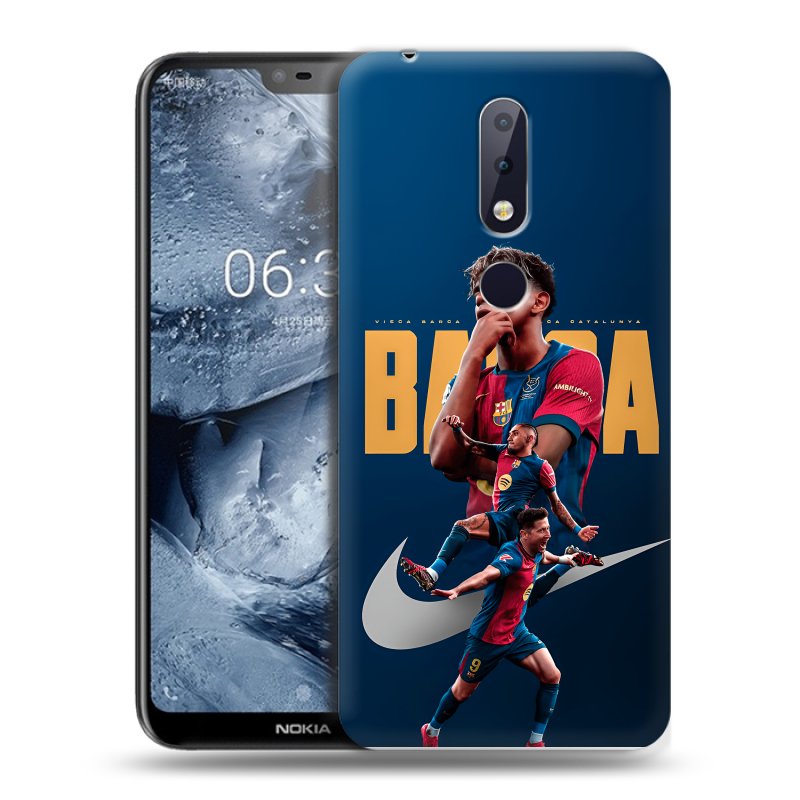 Силиконовый чехол на Nokia 6.1 Plus с принтом Барселона Barca Yamal Силиконовый чехол на Nokia 6.1 Plus с принтом Барселона Barca Yamal