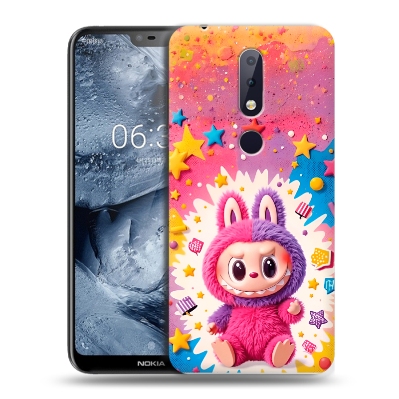 Силиконовый чехол на Nokia 6.1 Plus с принтом Labubu Лабубу Силиконовый чехол на Nokia 6.1 Plus с принтом Labubu Лабубу