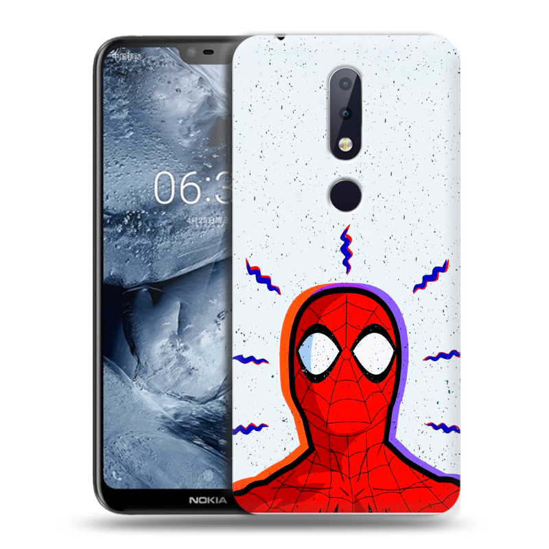Силиконовый чехол на Nokia 6.1 Plus с принтом Spiderman Человек паук Силиконовый чехол на Nokia 6.1 Plus с принтом Spiderman Человек паук