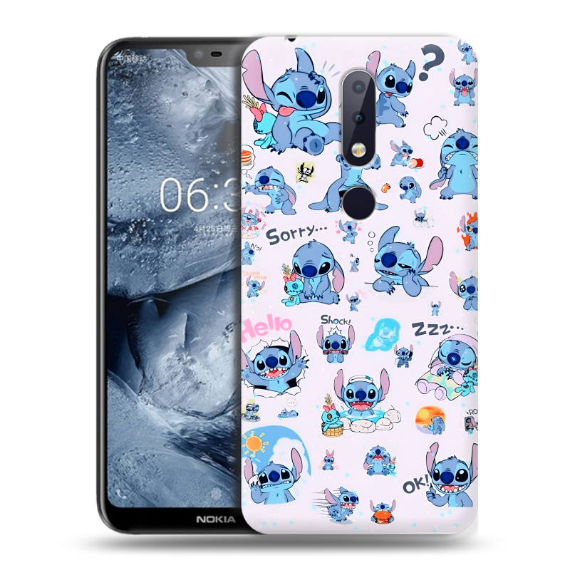Силиконовый чехол на Nokia 6.1 Plus с принтом Лило и Стич Силиконовый чехол на Nokia 6.1 Plus с принтом Лило и Стич