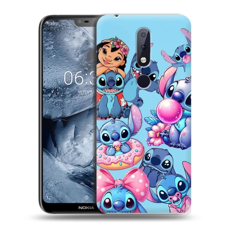 Силиконовый чехол на Nokia 6.1 Plus с принтом Лило и Стич Силиконовый чехол на Nokia 6.1 Plus с принтом Лило и Стич