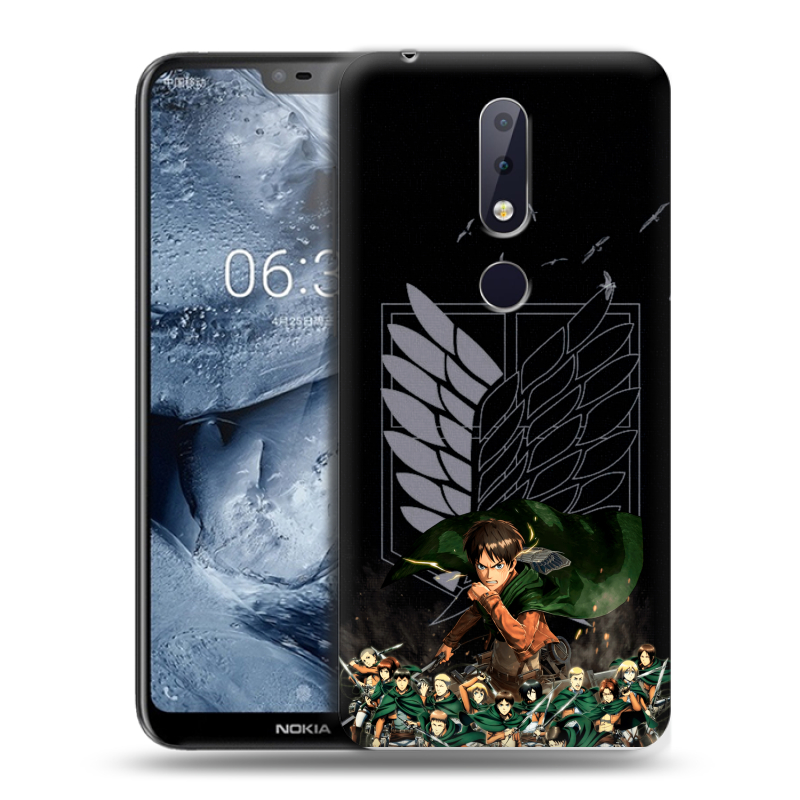 Силиконовый чехол на Nokia 6.1 Plus с принтом Атака титанов Силиконовый чехол на Nokia 6.1 Plus с принтом Атака титанов