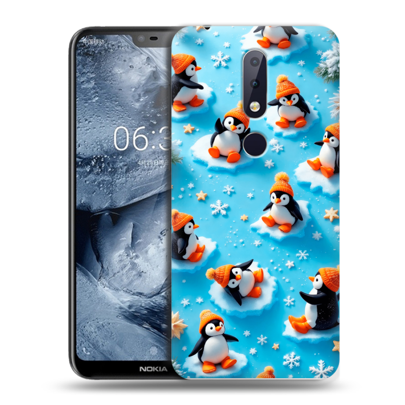 Силиконовый чехол на Nokia 6.1 Plus с принтом Новый год Силиконовый чехол на Nokia 6.1 Plus с принтом Новый год