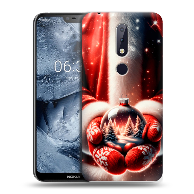 Силиконовый чехол на Nokia 6.1 Plus с принтом Новый год Силиконовый чехол на Nokia 6.1 Plus с принтом Новый год