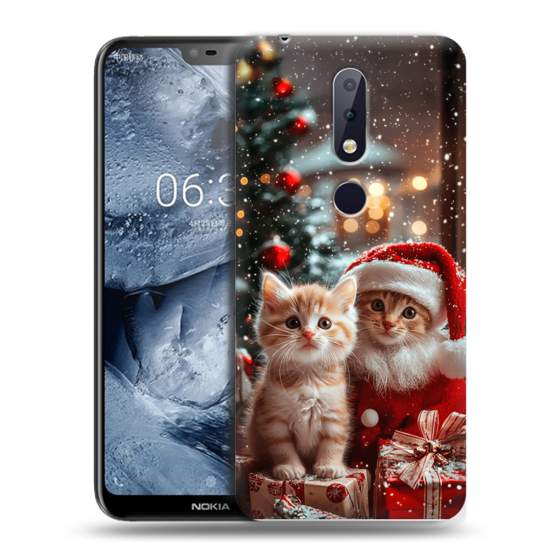 Силиконовый чехол на Nokia 6.1 Plus с принтом Новый год Силиконовый чехол на Nokia 6.1 Plus с принтом Новый год
