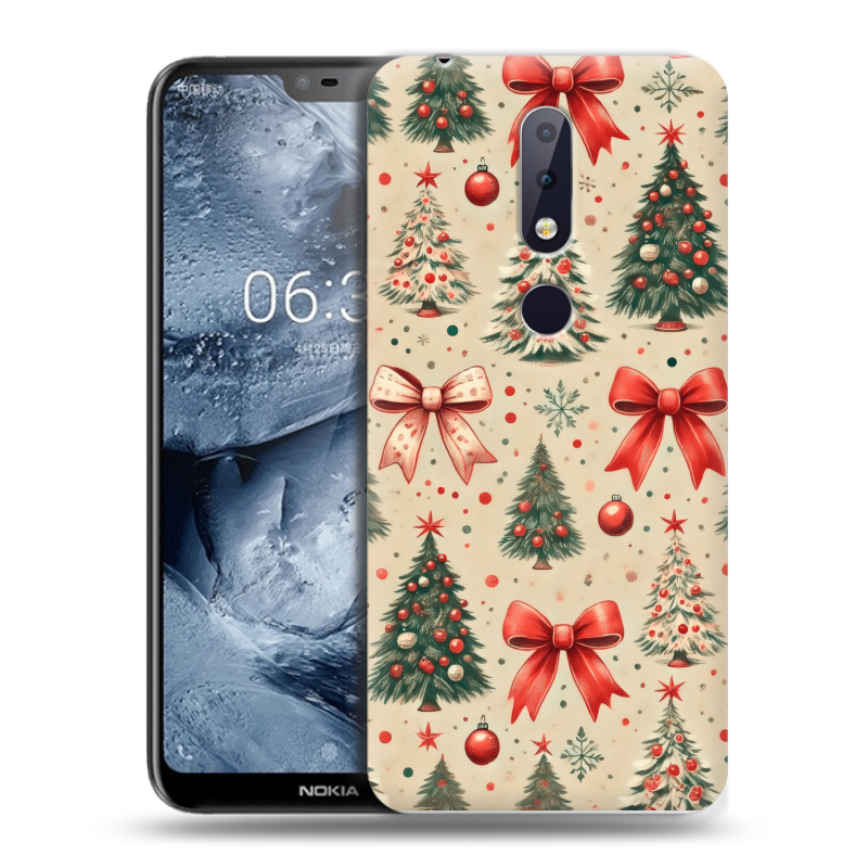 Силиконовый чехол на Nokia 6.1 Plus с принтом Новый год Силиконовый чехол на Nokia 6.1 Plus с принтом Новый год