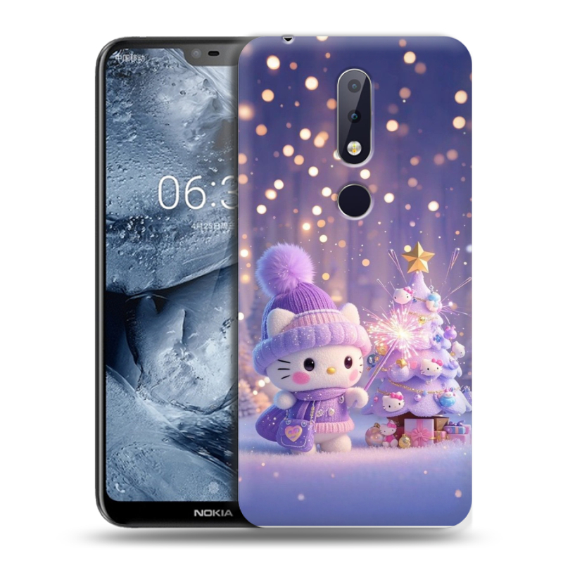 Силиконовый чехол на Nokia 6.1 Plus с принтом Новый год Силиконовый чехол на Nokia 6.1 Plus с принтом Новый год