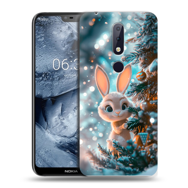 Силиконовый чехол на Nokia 6.1 Plus с принтом Новый год Силиконовый чехол на Nokia 6.1 Plus с принтом Новый год